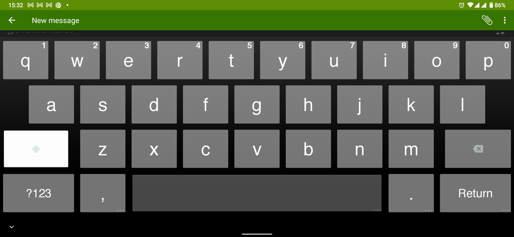 A screenshot of the Virtual keyboard being stuck taking up the whole screen.