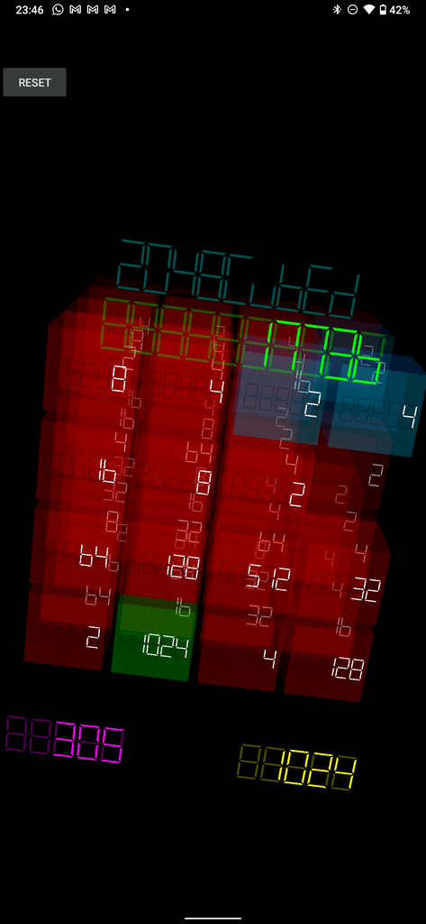 The cube rotating to a mild degree. (Using the old 2048Cubed name.)