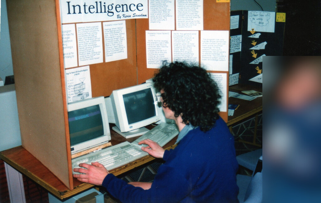 Me using my very primitive AI implementation in the mid 90s.