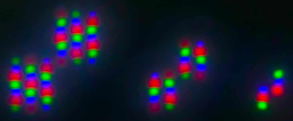 A shot of the diagonal RGB display using my new method.